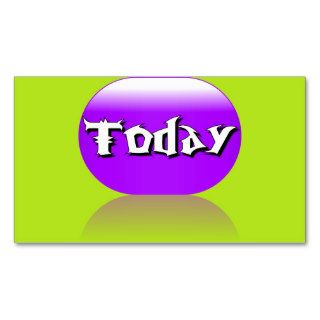Today Business Card   Purple Neon Green Chartreuse