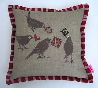 vaudeville love bird cushion by mogwaii design