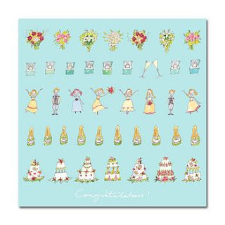 congratulations wedding greetings card by sophie allport