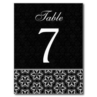Black White Modern Pattern Table Number Cards B3 Postcards