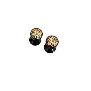 Leopard Print Ear Gauge Fashion Plug Earring 4mm (6G) Body Piercing Plugs Jewelry