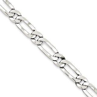 Sterling Silver 7in 8.1mm Open Link Bracelet. Metal Wt  14.43g Jewelry