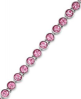 Swarovski Bracelet, Rhodium Plated Light Rose Crystal Tennis Bracelet   Fashion Jewelry   Jewelry & Watches
