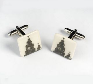 iconic liverpool cufflinks by allison wiffen ceramics