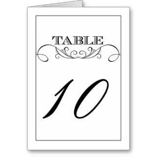 Modern White and Black Wedding Table Number Cards