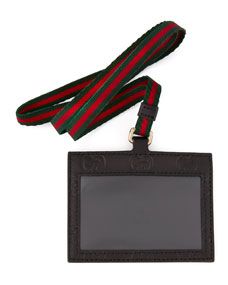 Gucci Guccissima ID Badge Holder, Black