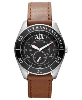 AX Armani Exchange Watch, Mens Brown Leather Strap 45mm AX1261   Watches   Jewelry & Watches