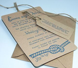 recycled the knot wedding invitation by artcadia