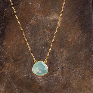 aquamarine blue chalcedony gemstone heartshape pendant by rochelle shepherd jewels