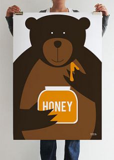 honey bear art print by showler and showler