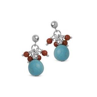 Red Coral & Blue Turquoise Earrings Relios Jewelry Jewelry