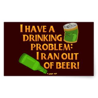 Funny Drinking Beer Rectangular Stickers