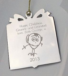 personalised own drawing christmas decoration by capture & keep