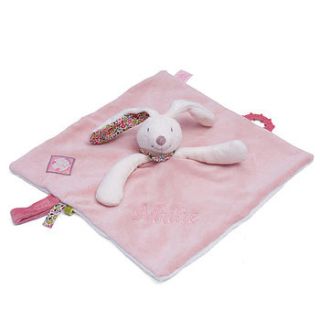 personalised pink embroidered comforter by stitched by merci maman