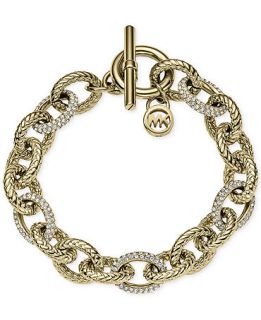 Michael Kors Two Tone Linked Logo Toggle Bracelet   Fashion Jewelry   Jewelry & Watches