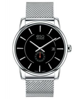 ESQ Movado Watch, Mens Swiss Capital Black Croc Embossed Leather Strap 42mm 07301413   Watches   Jewelry & Watches