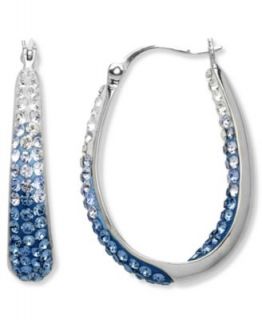 Kaleidoscope Sterling Silver Earrings, Black Crystal Hoop Earrings with Swarovski Elements   Earrings   Jewelry & Watches