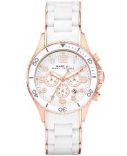 Marc by Marc Jacobs Watch, Unisex Chronograph Black Silicone Wrapped Rose Gold Tone Stainless Steel Bracelet MBM2553   Watches   Jewelry & Watches