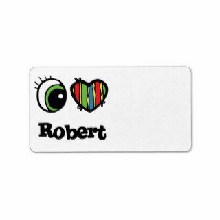 I Love (Heart) Robert Personalized Address Label