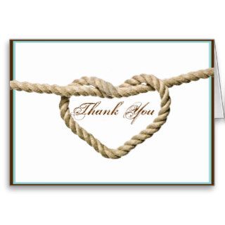 Heart Love Knot Western Wedding Thank You card