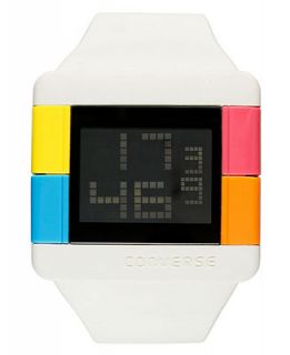 Converse Watch, Unisex Digital High Score White Silicone Strap 47mm VR014 100   Watches   Jewelry & Watches