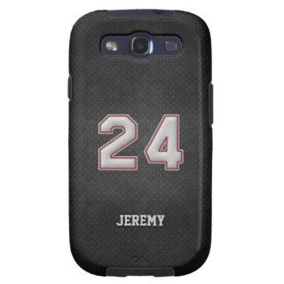 Number 24 Baseball Stitches with Black Metal Look Galaxy S3 Covers