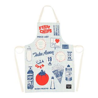 fish and chips apron by gillian kyle