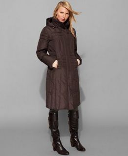 Calvin Klein Coat, Long Down Walker with Hood   Coats   Women