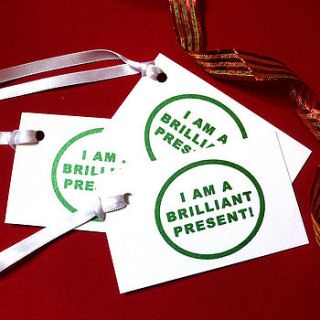 hand printed joke gift tags by indigoelephant