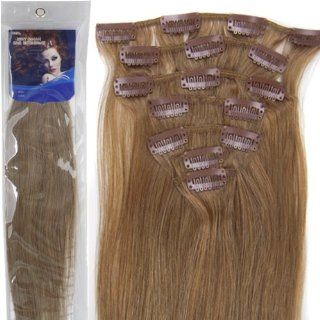 20''7pcs Fashional Clips in Remy Human Hair Extensions 24 Colors for Women Beauty Hot Sale (#12 light brown)  Beauty