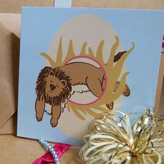 leaping lion greetings card by start today illustrations