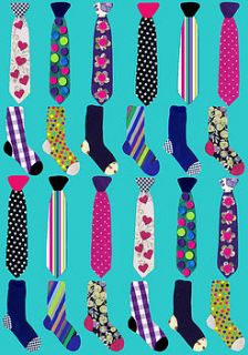 socks and ties card by sarra kate