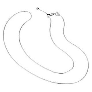 Sterling Silver Adjustable Snake Chain Necklace 22 Inch   JewelryWeb Jewelry