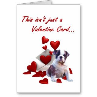 Bulldog Puppy I Wuf You Valentine Card