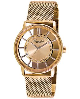 Kenneth Cole New York Watch, Unisex Gold Ion Plated Stainless Steel Mesh Bracelet 44mm KC9288   A Exclusive   Watches   Jewelry & Watches