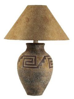 Southwest Pattern Paprika Shade Table Lamp    