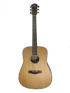 Teton Beautiful Full Dreadnought Solid Cedar Top Solid Mahogany Back and Sides Acoustic Guitar with Abalone Inlays STS205NT Musical Instruments