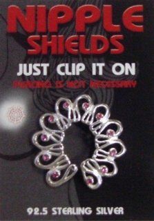 Sterling Silver Nipple Shield #MJ205 (Pink Gem) Health & Personal Care