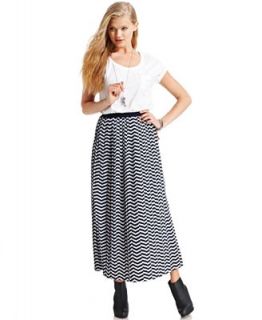 Tommy Girl Juniors Skirt, Chevron Print Maxi   Juniors Skirts
