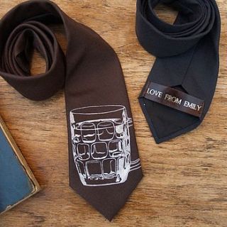personalised bitter glass printed wool tie by stabo