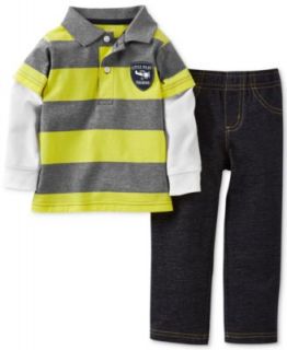 Carters Baby Boys 2 Piece Henley Shirt & Pants Set   Kids