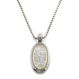 Emma Skye Jewelry Designs Oval Crystal Stainless Steel Pendant with 18" Chain