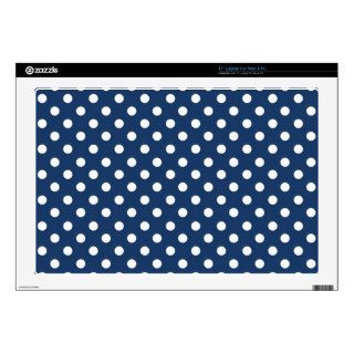 DIY Navy Blue and White Polka Dots Custom Gift Laptop Skins
