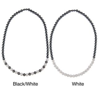 La Preciosa Hematite and Crystal Bead 26 inch Necklace La Preciosa Crystal, Glass & Bead Necklaces