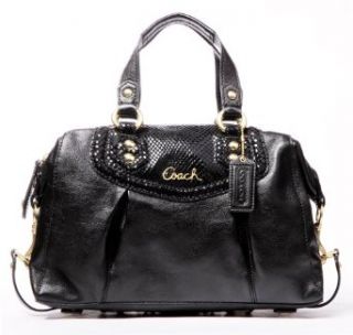 Coach Ashley Black Leather Satchel 19247 Top Handle Handbags Shoes