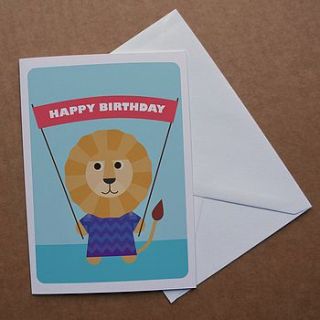 'happy birthday' lion card by room of imagination