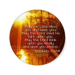 NUMBERS 624 BIBLE VERSE   MAY THE LORD BLESS YOU STICKERS