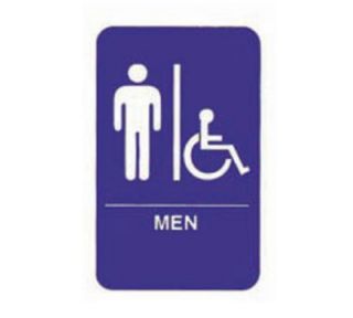 Tablecraft 6 x 9 in Sign, Men / Accessible Sign w/ Handicapped Symbol, Braille