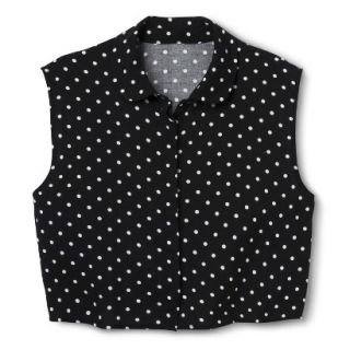Mossimo Supply Co. Juniors Cropped Button Down Top   Polka Dot L(11 13)