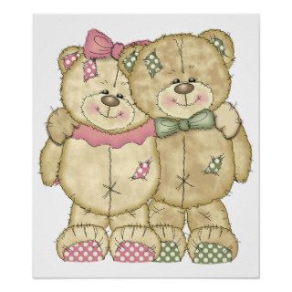 Teddy Bear Pair   Original Colors Posters